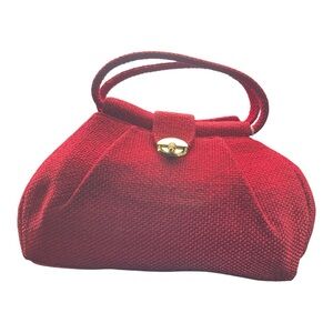 Vintage 1950’s Red Textured Top-Handle Women's Handbag